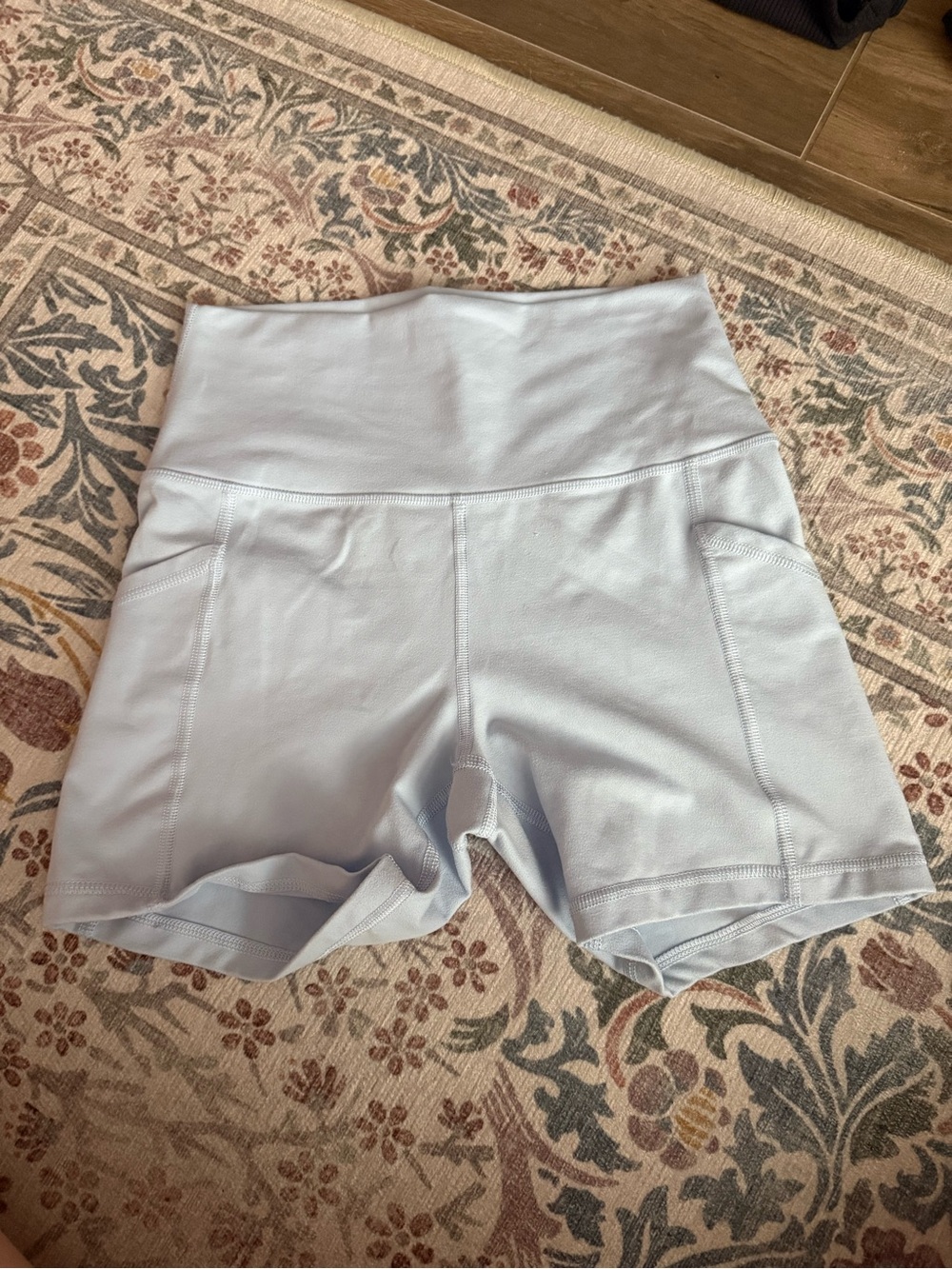 High-Waist Women’s Bike Shorts in Pale Blue